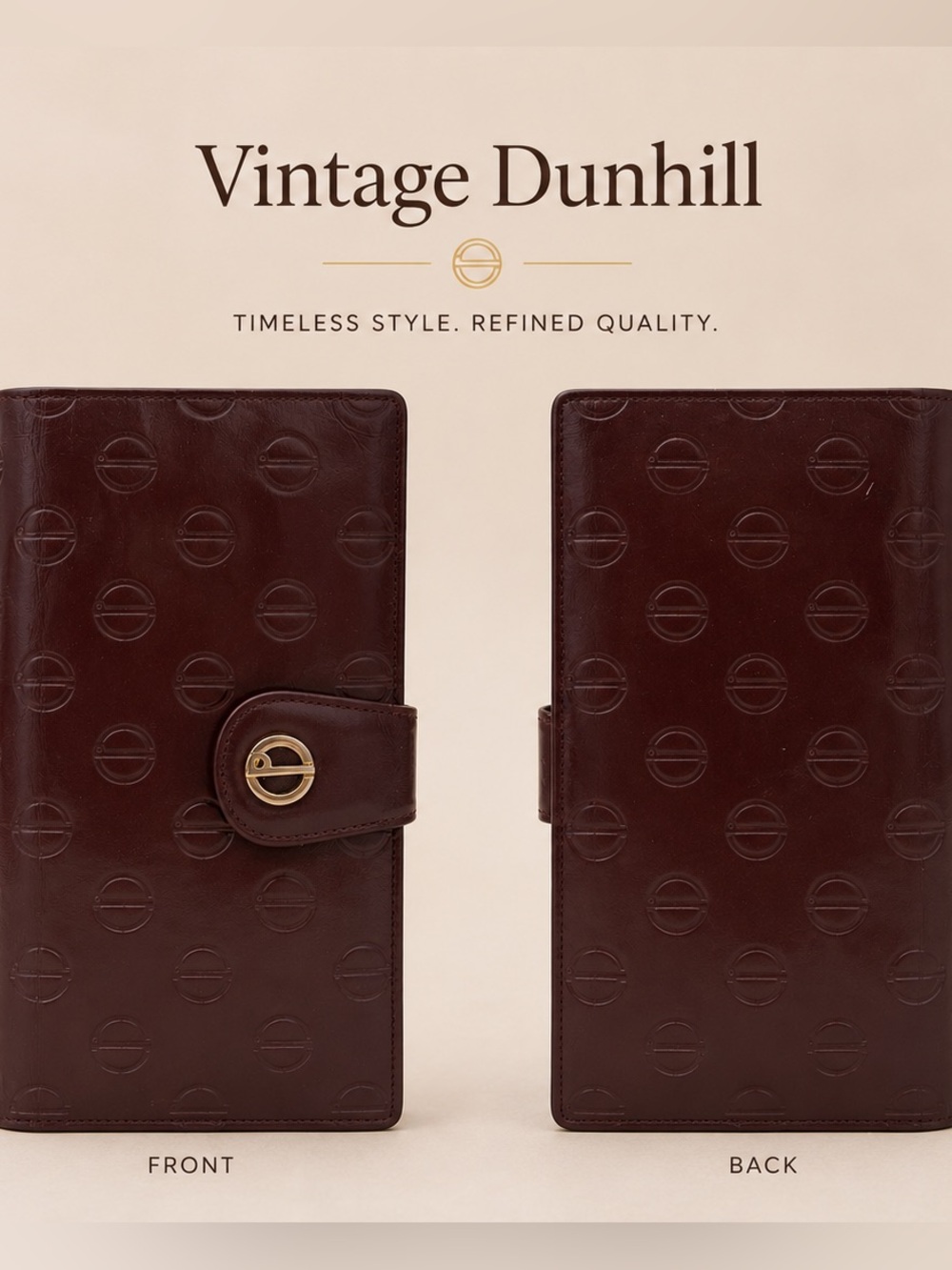 Dunhill Rare Vintage England West Germany Oxblood Leather Kiss-lock Wallet✨✨
